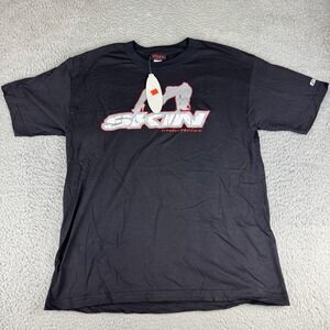 Skin Industries T Shirt Y2k Men's Size Large Black Nwt Nos Rare Moto Skate